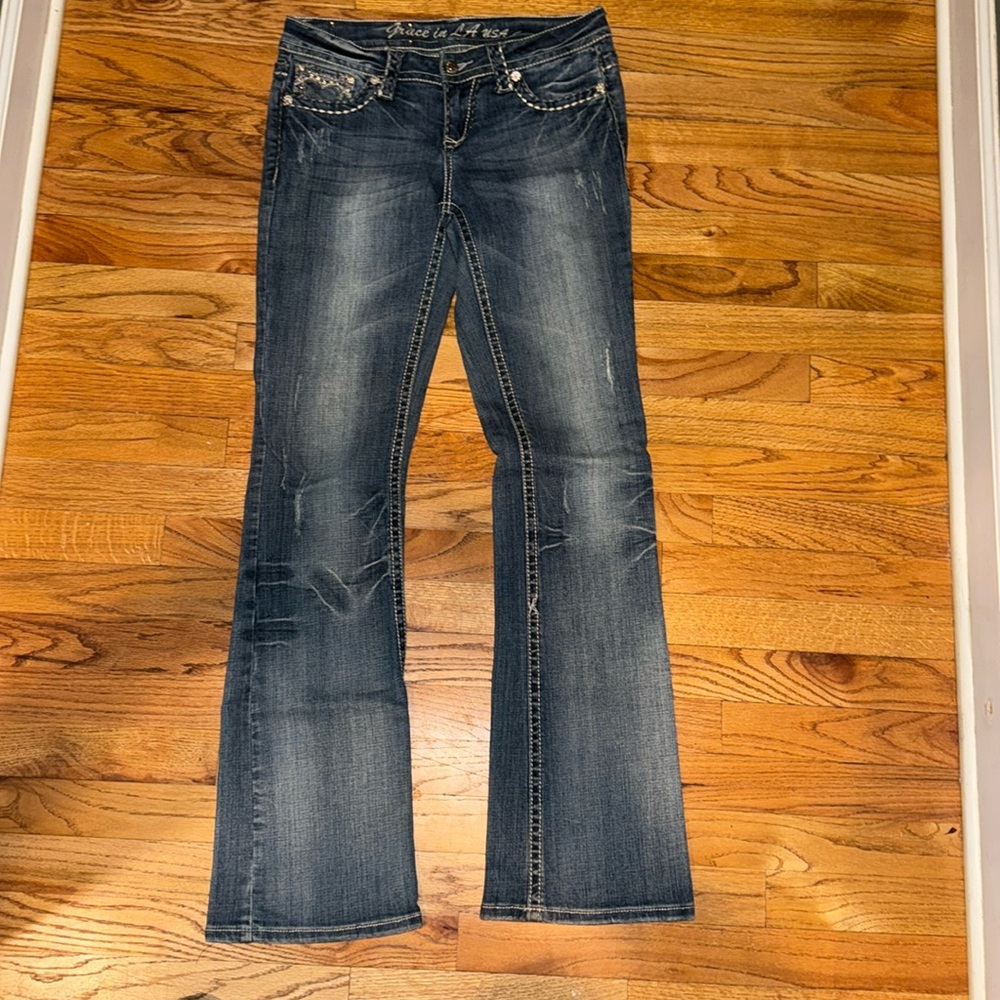 Women’s Grace in LA jeans size 7. Embellished jeans